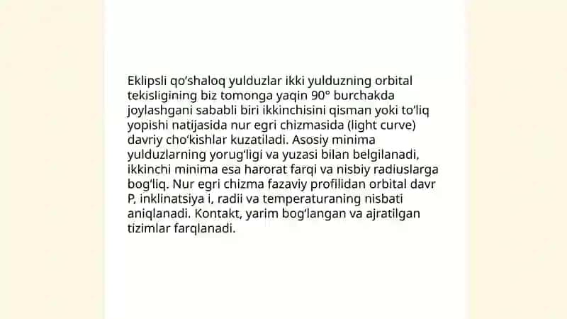 Qoʻshaloq yulduzlar.Nostatsionar yulduzlar 4