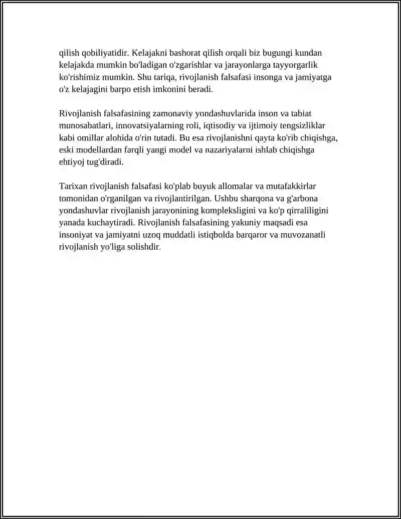 Rivojlanish falsafasi 4