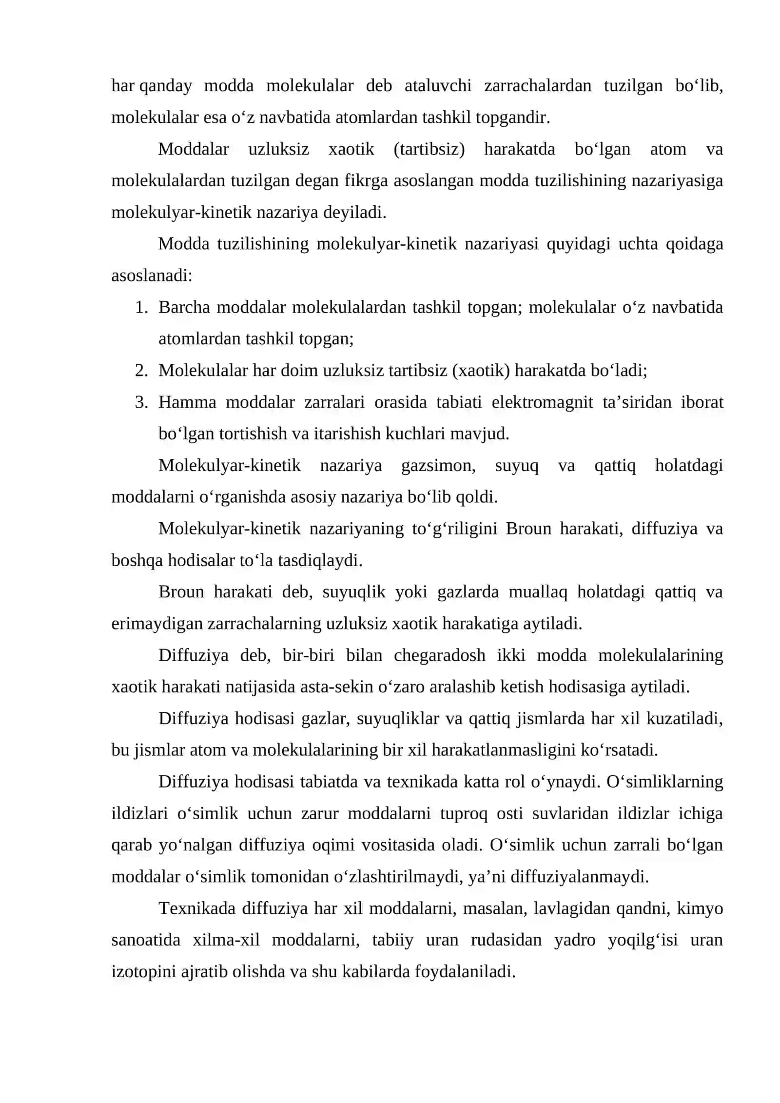Gazlar molekulyar-kinetik nazariyasining asoslari 4