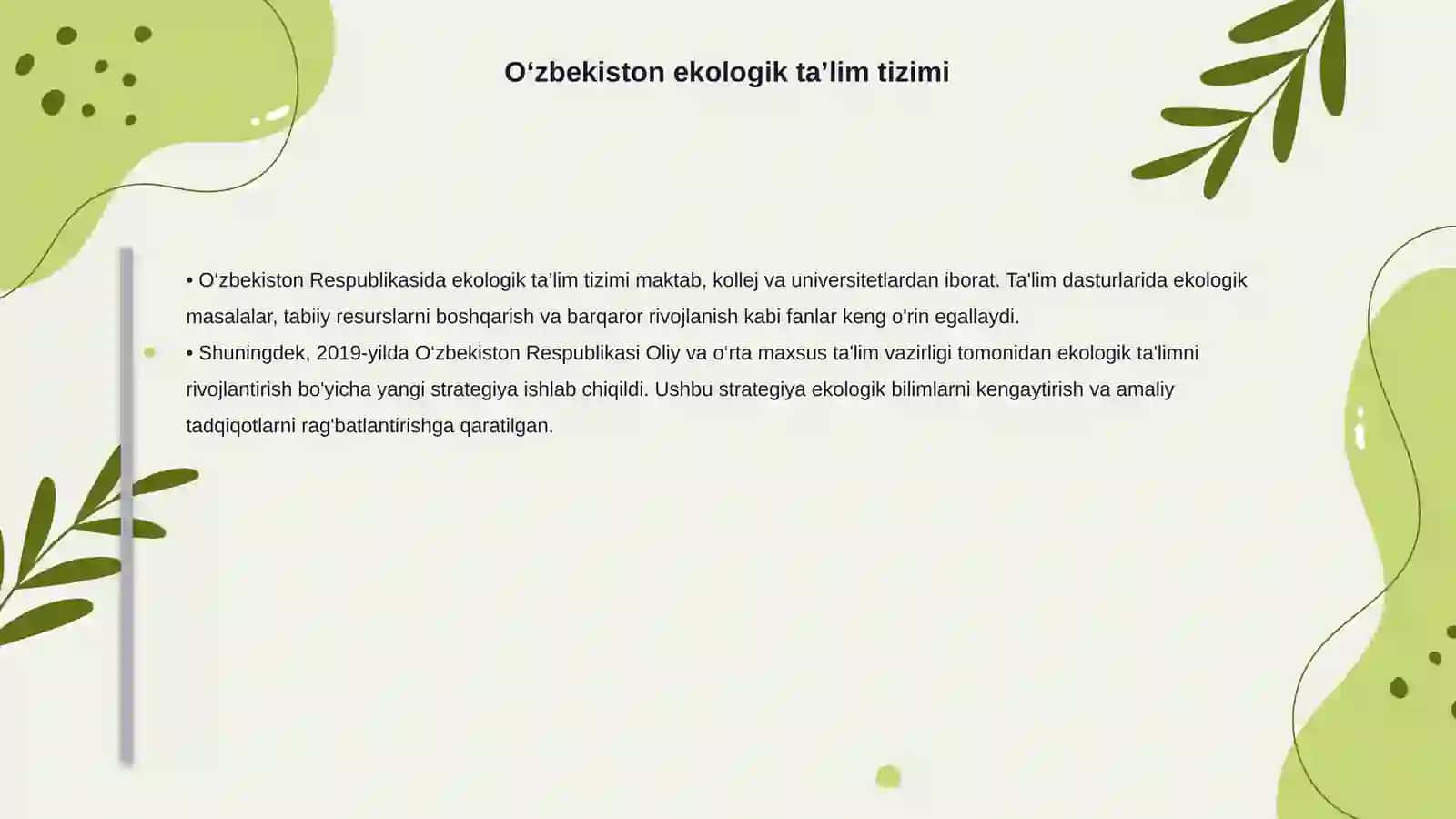 Ekologik ta’limning rivojlantirish muammolari 4
