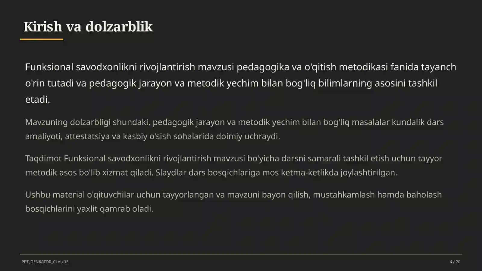 Funksional savodxonlikni rivojlantirish 4