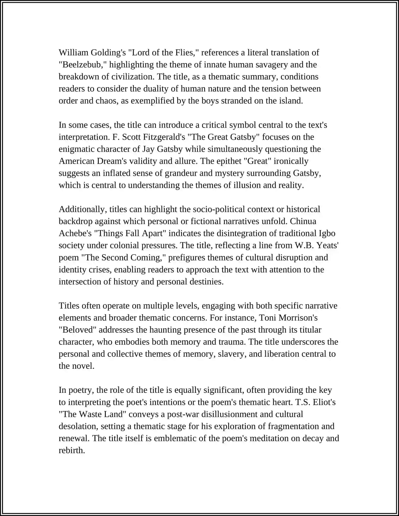 THE ROLE OF THE TITLE OF LITERARY TEXT 4