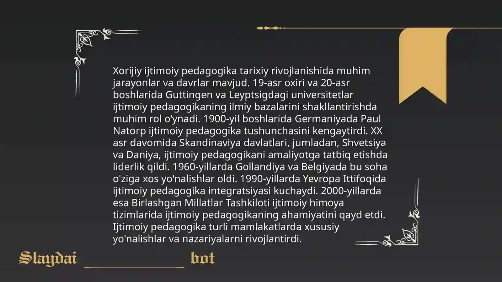 Xorijda va O'zbekistonda ijtimoiy pedagogikaning rivojlanish tarixi 4