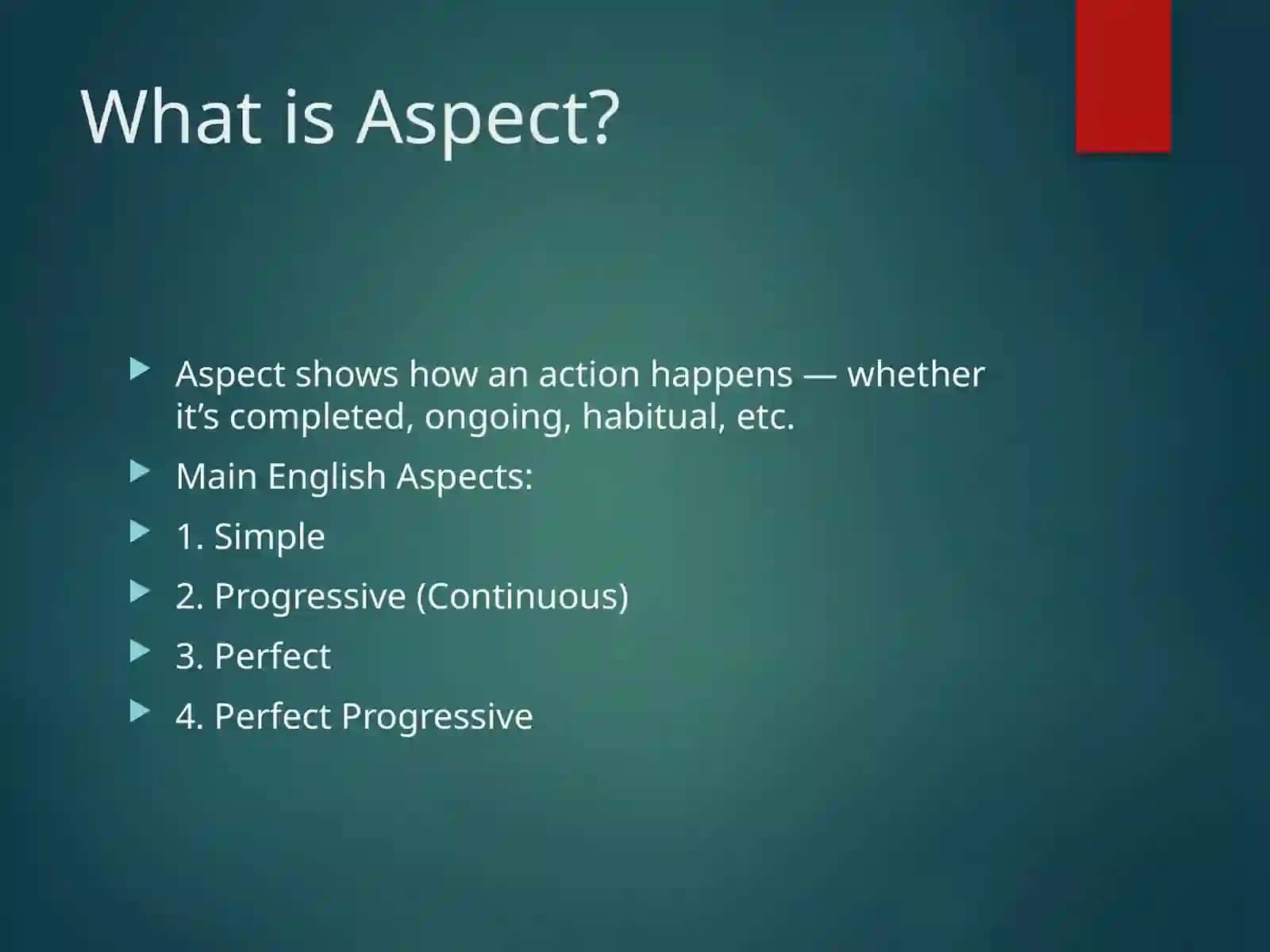 Tense and Aspect in Discourse 4