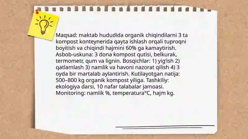 Ekologiya bo'yicha loyiha ishi 4
