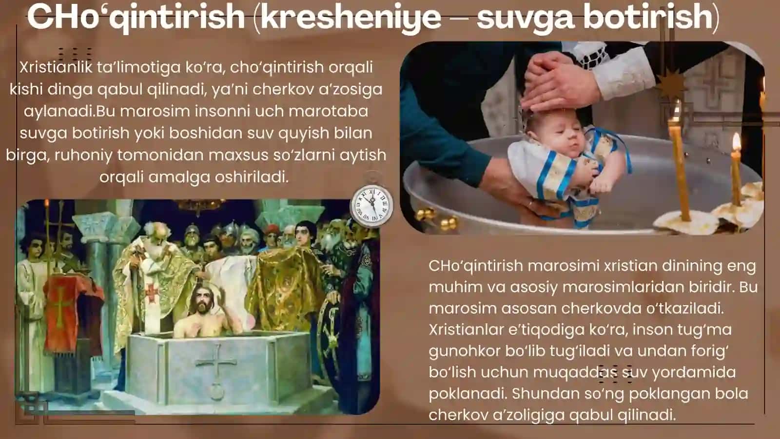Xristianlik diniga xos bo’lgan “sirli marosimlar” va Xristianlik dinidagi yo’nalishlar. 4