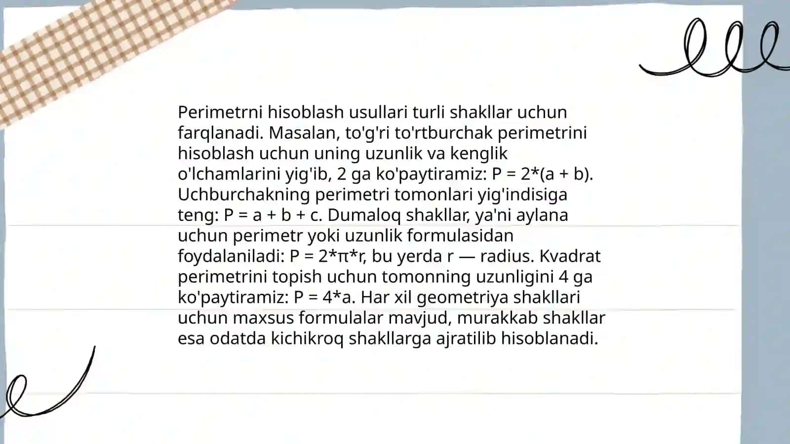 Boshlang‘ich sinflarda perimetr va yuza tushunchalari 4