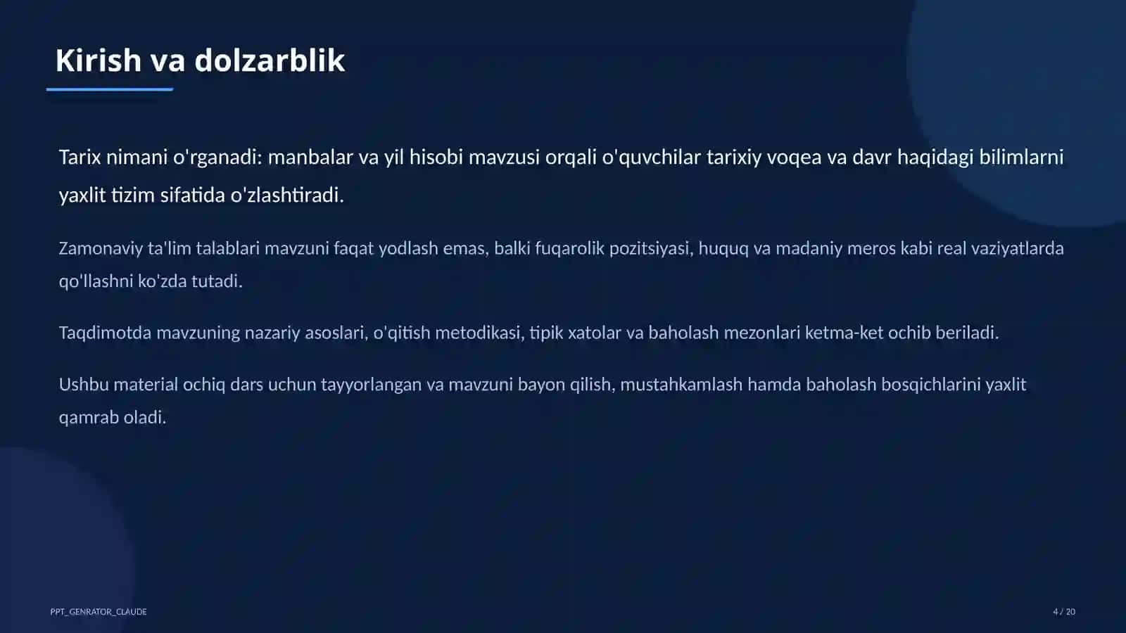 Tarix nimani o'rganadi: manbalar va yil hisobi (5-sinf) 4