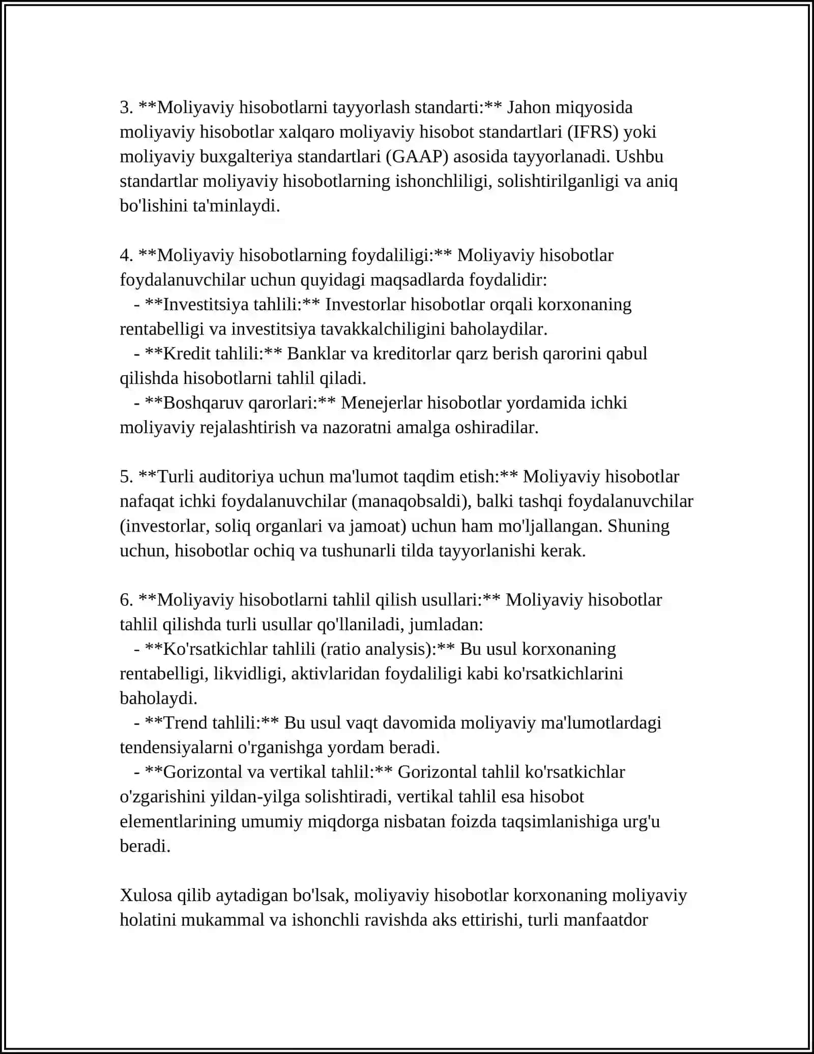 MUSTAQIL ISH Mavzu: MOLIYAVIY HISOBOTLARNI TARKIBI 4