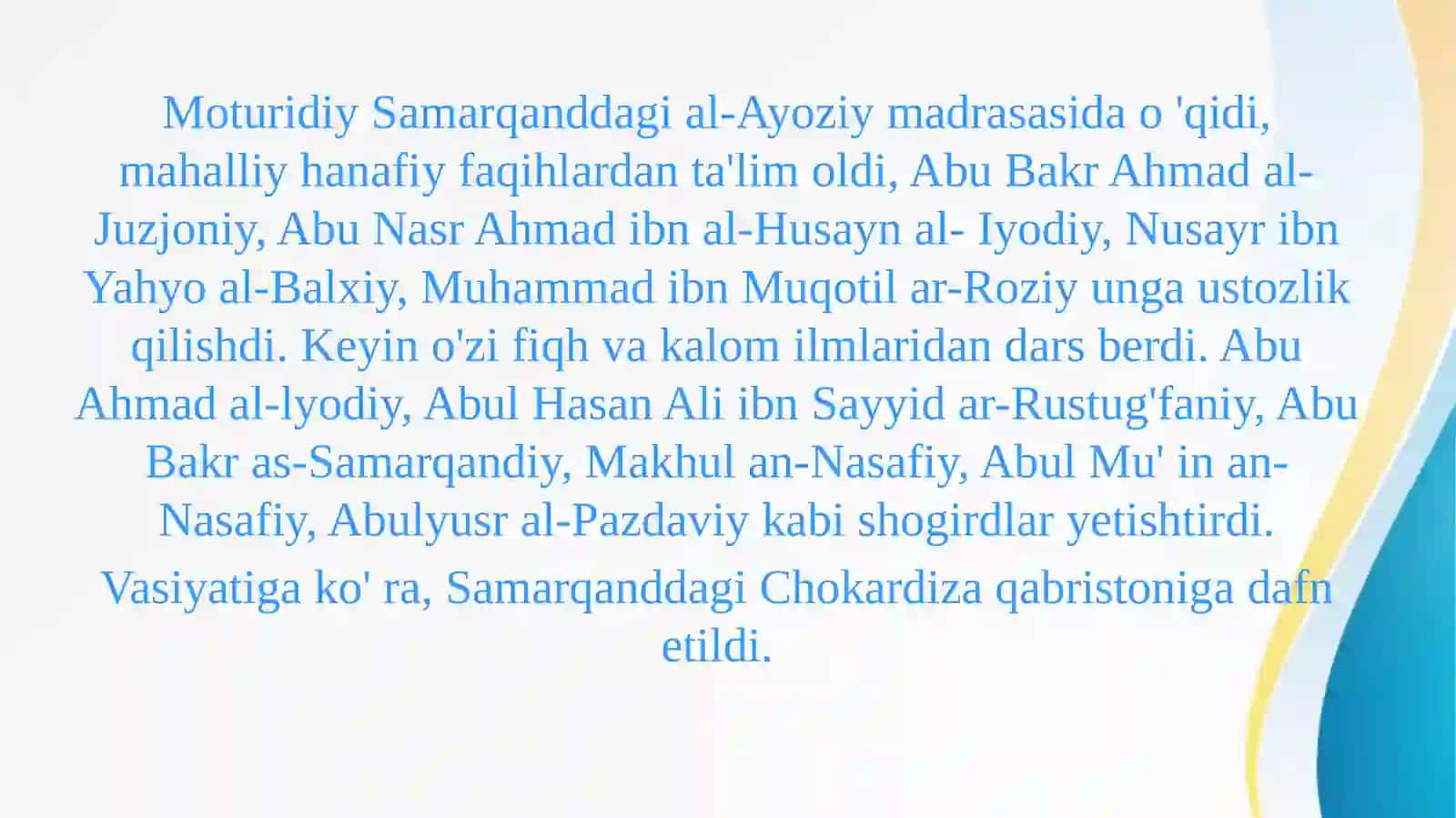 Abu Mansur Moturidiyning islom dini rivojiga qo‘shgan hissasi 4