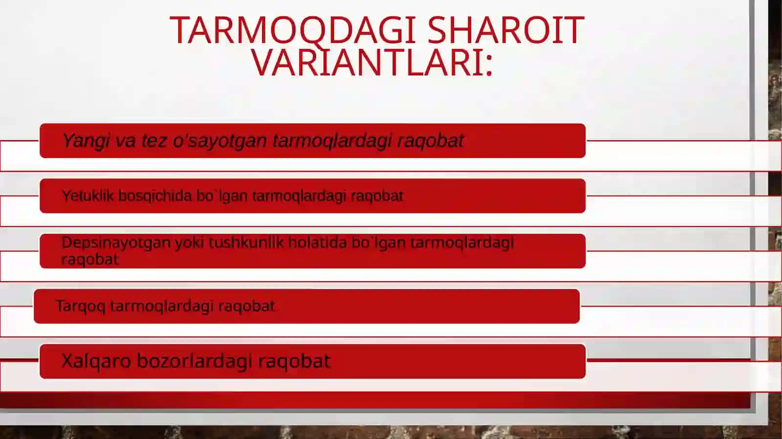 Marketing strategiyasining mavjud bozor ga Amoslash tirish 4