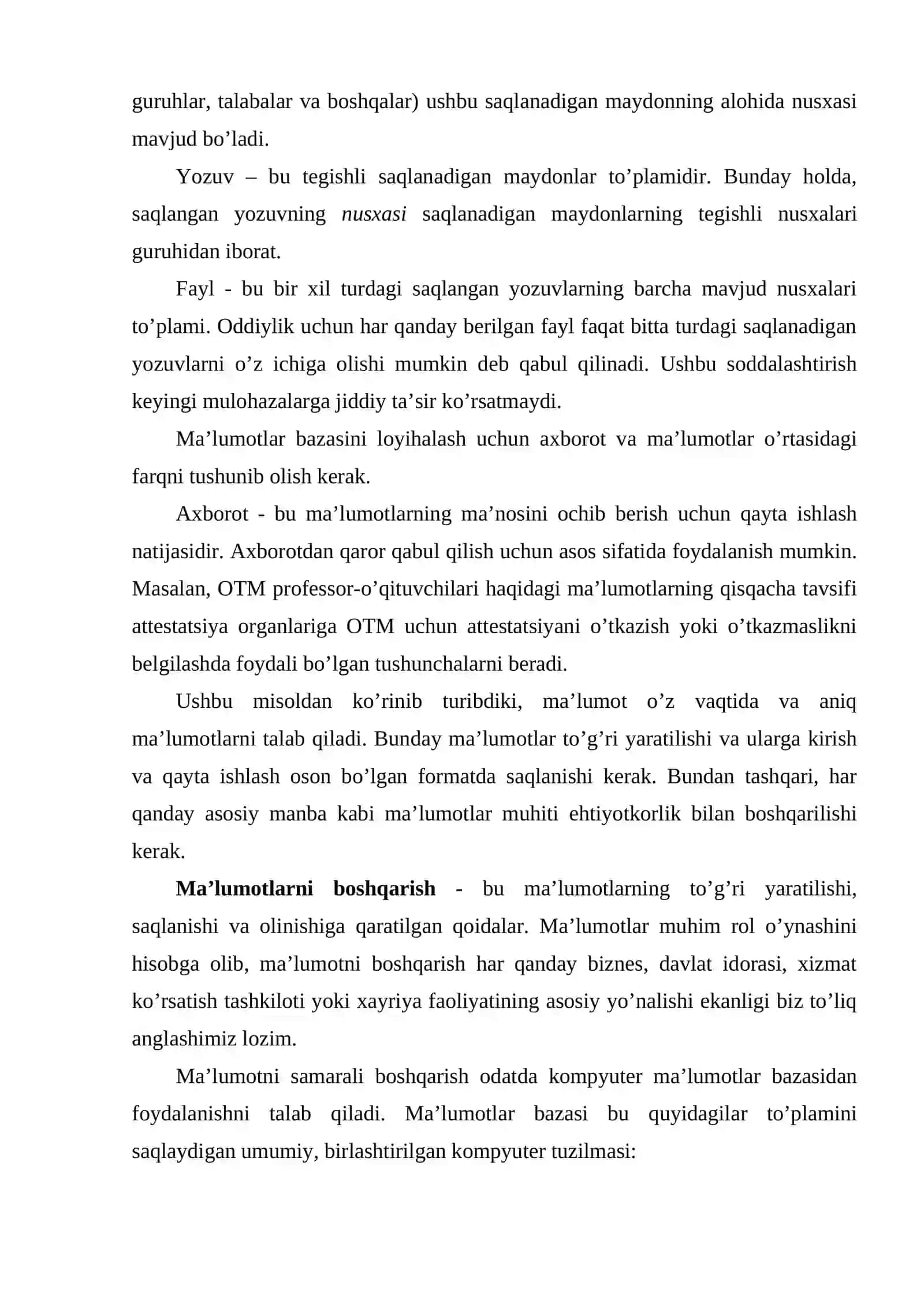 Mehmonxona malumotlar bazasini loyihalash mavzusida kurs ishi 4