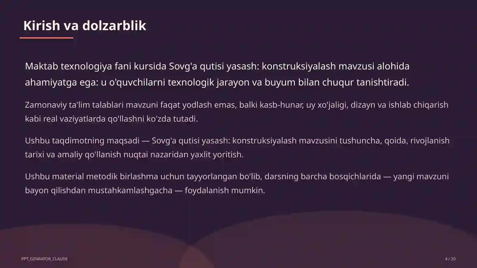 Sovg'a qutisi yasash: konstruksiyalash (3-sinf) 4