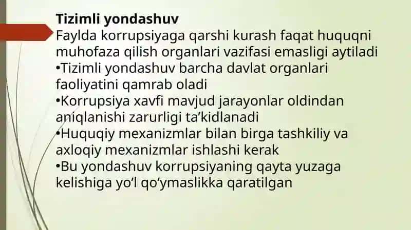 O‘zbekistonning korrupsiyaga qarshi kurash siyosati 4