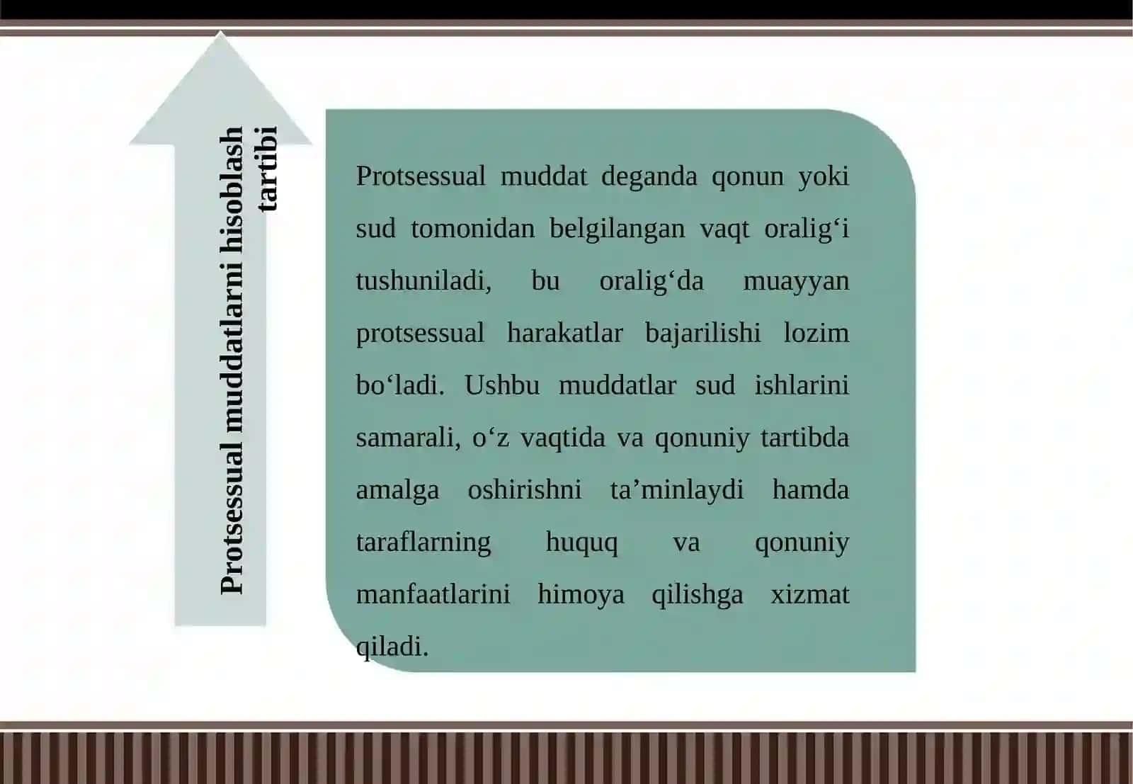 Protsessual muddatlarni hisoblash, to‘xtatib turish, kechiktirish va tiklash, uni o‘tka 4