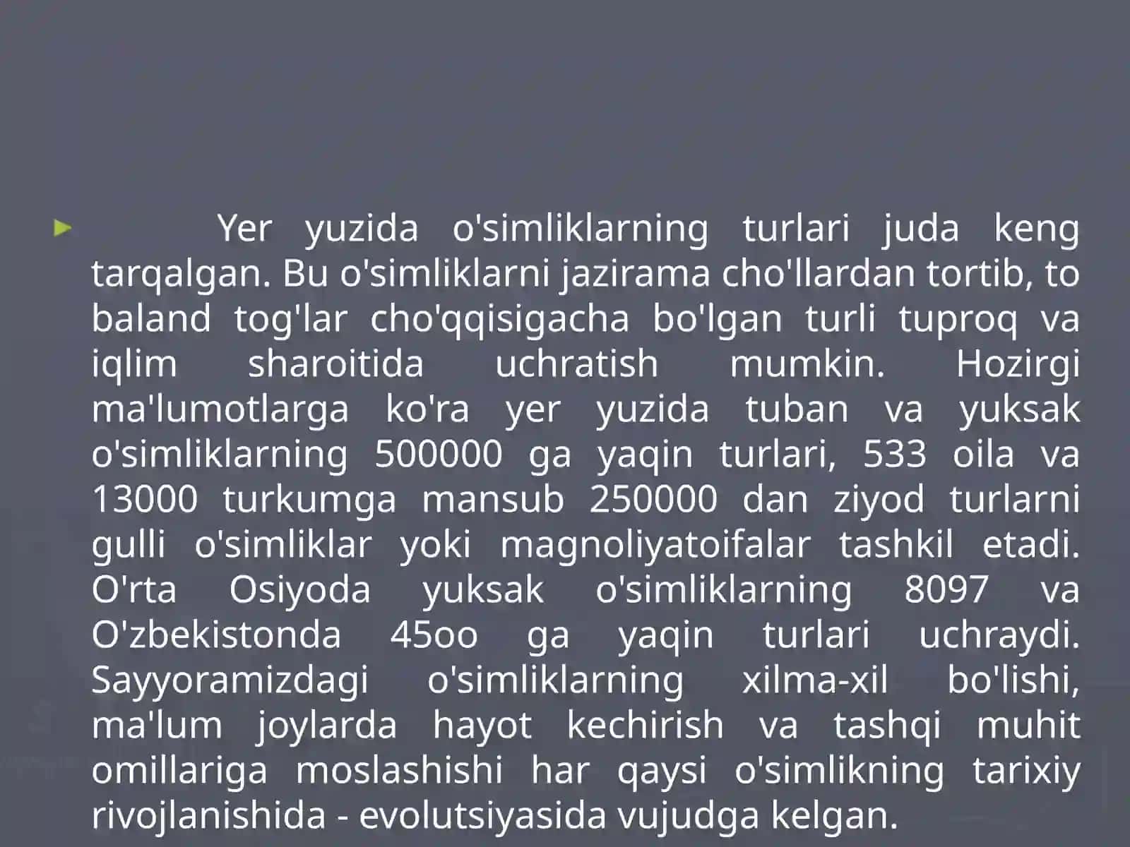 TROPIKDA TARQALGAN OZIQ OVQATOʻSIMLIKLARI 4