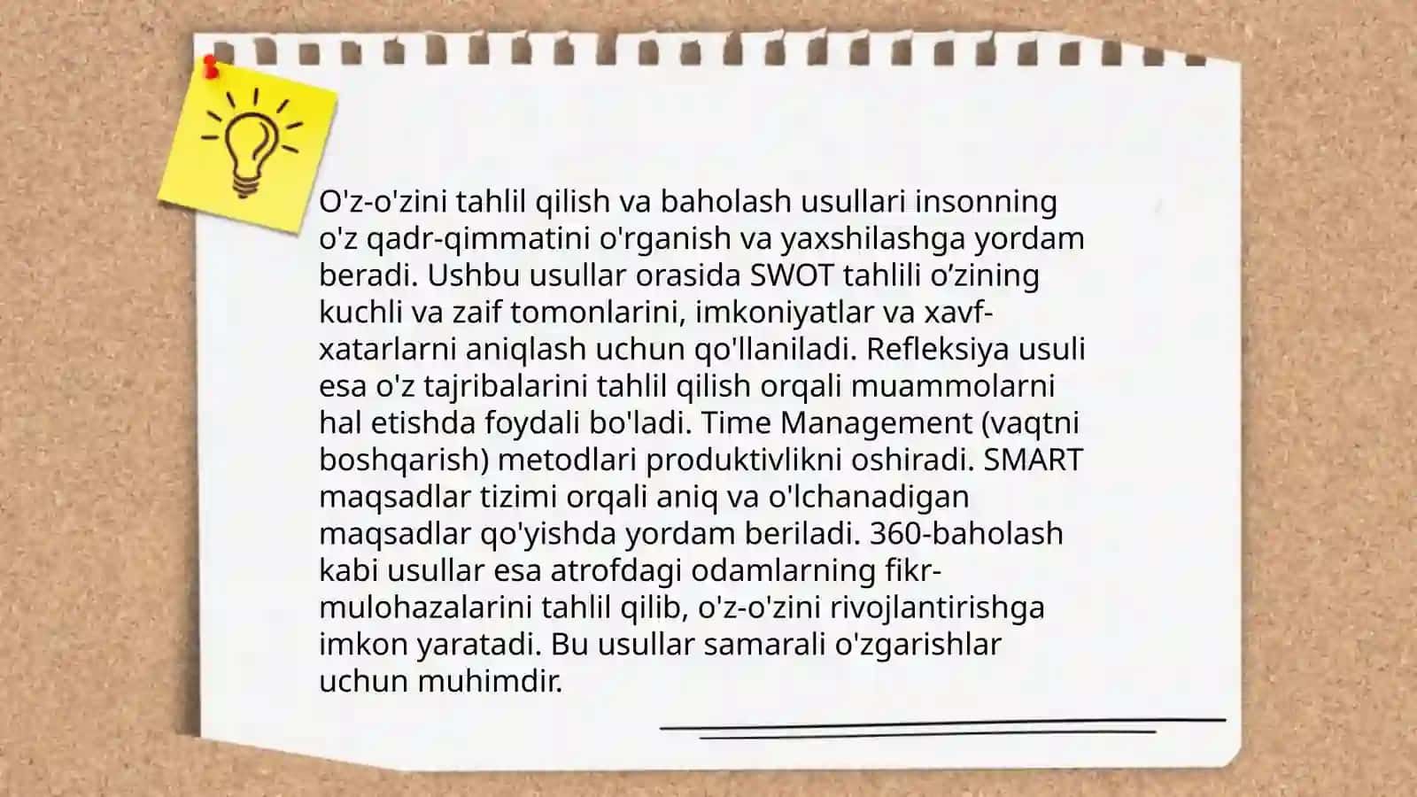 Óquv munozaralari baxslar fikrlarni asoslash óz ózini baholash ózaro nazorat qilish 4