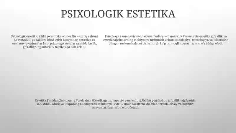 Estetika Fanidan Zamonaviy Yondashuv 4