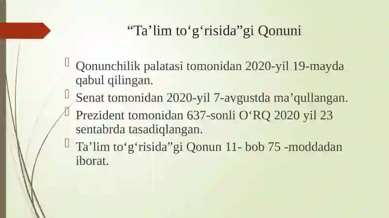 Maktabgacha ta'lim va tarbiyo to'g'risida qonuni 4