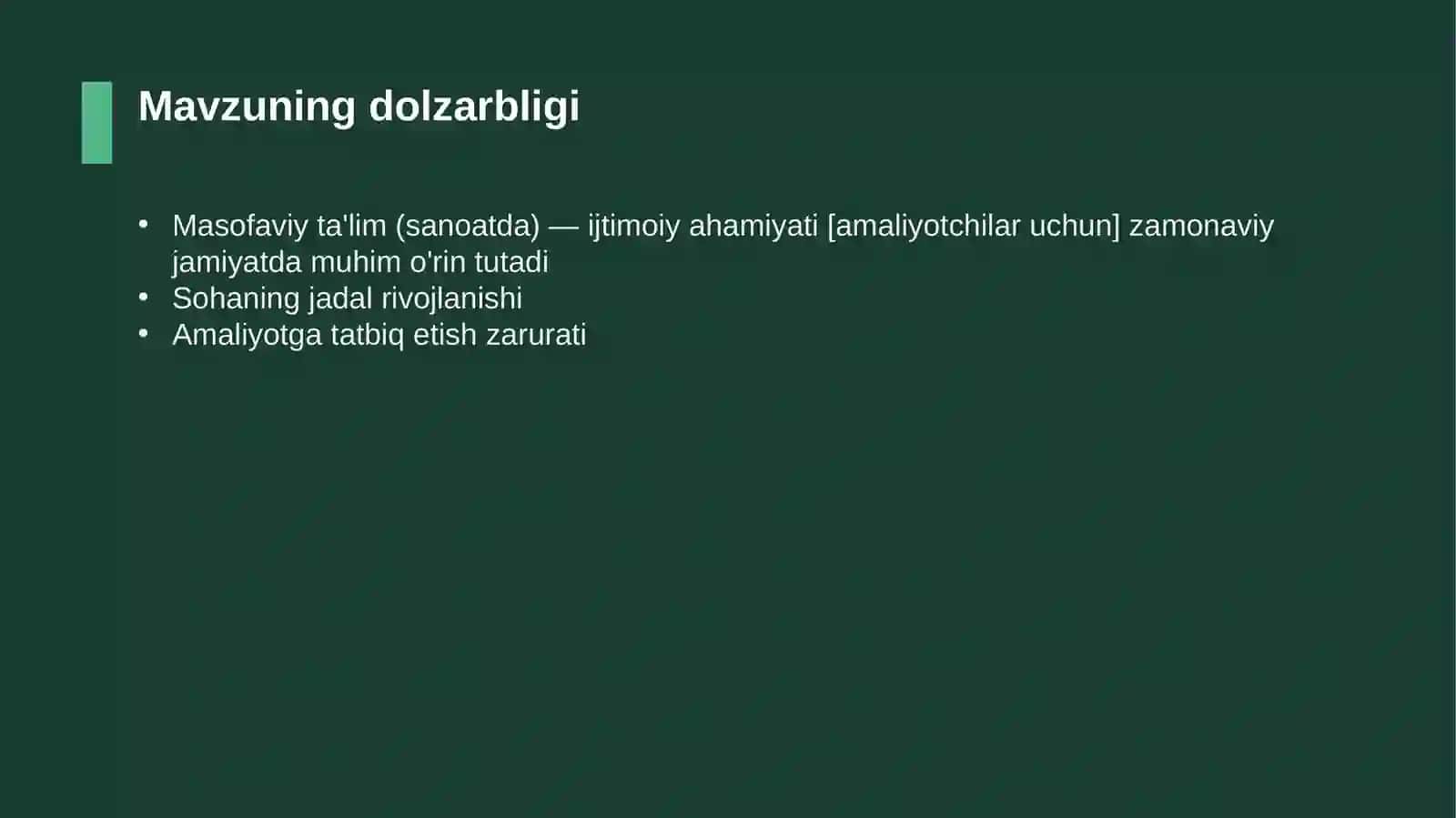 Masofaviy ta'lim (sanoatda) — ijtimoiy ahamiyati [amaliyotchilar uchun] 4