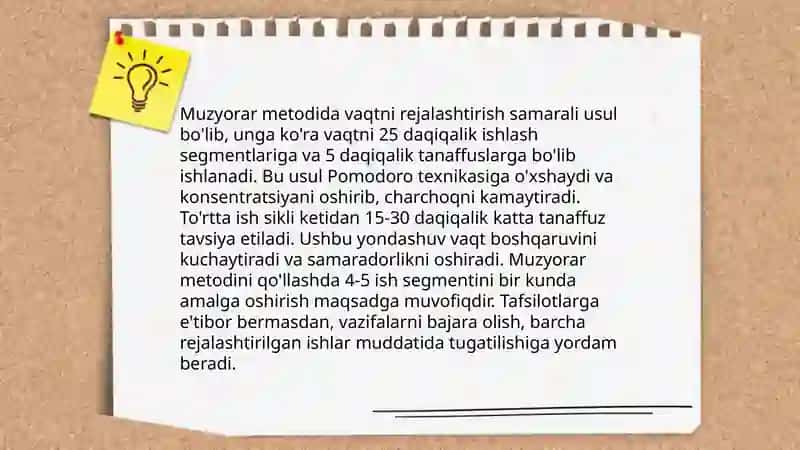 Muzyorar metodi 4