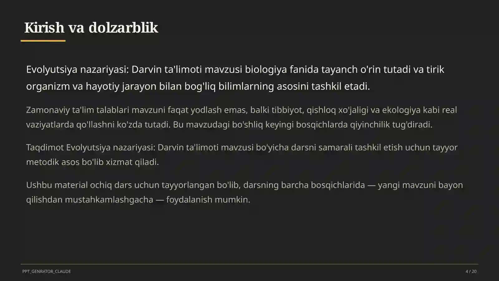 Evolyutsiya nazariyasi: Darvin ta'limoti (10-sinf) 4