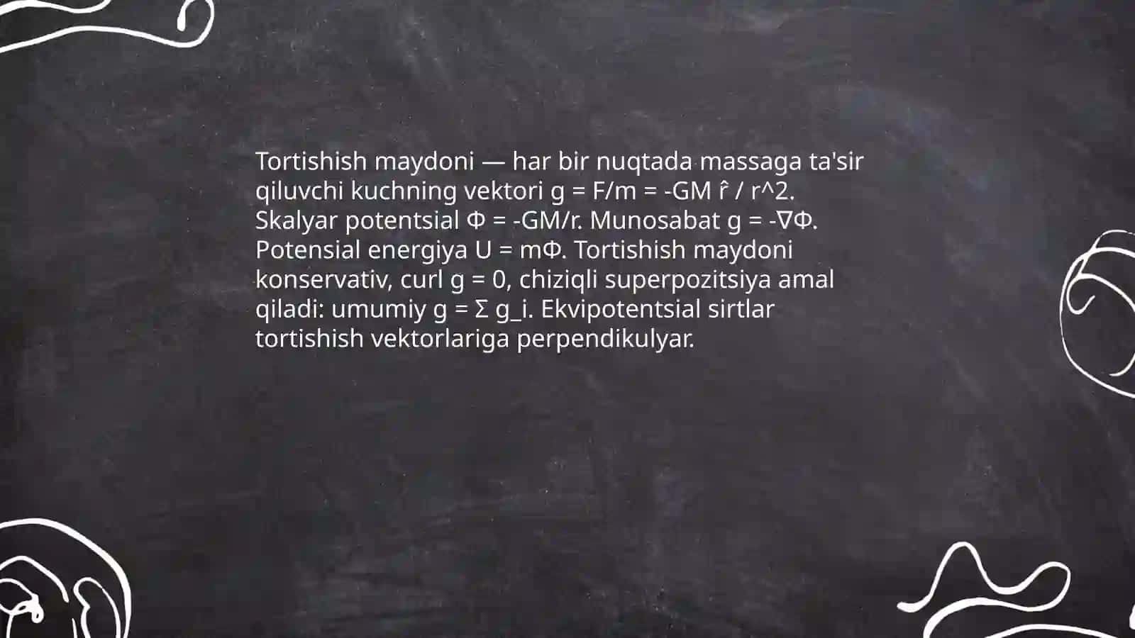 Butun olam tortishish qonuni 4
