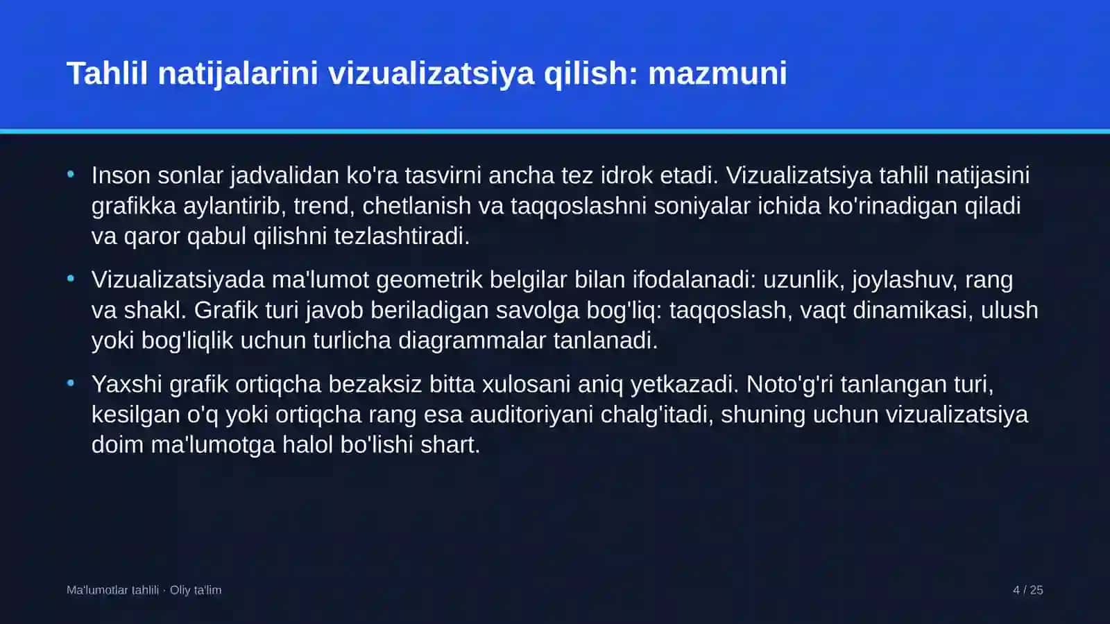 Dublyaj studiyalari: tahlil natijalarini vizualizatsiya qilish 4