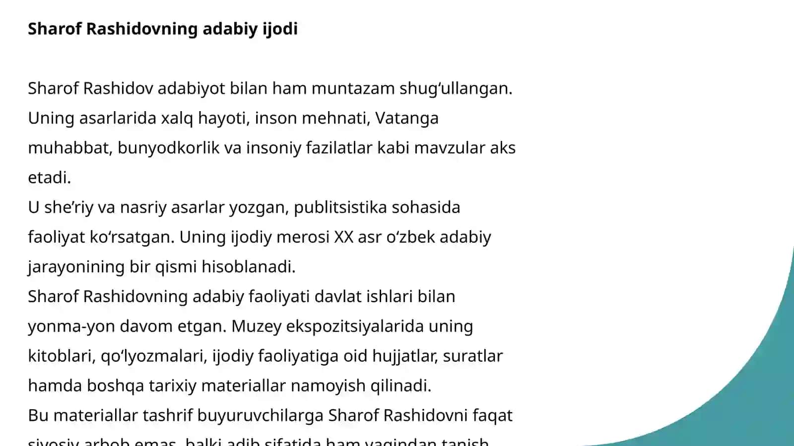 Sharof Rashidov memorial uy-muzeyi 4