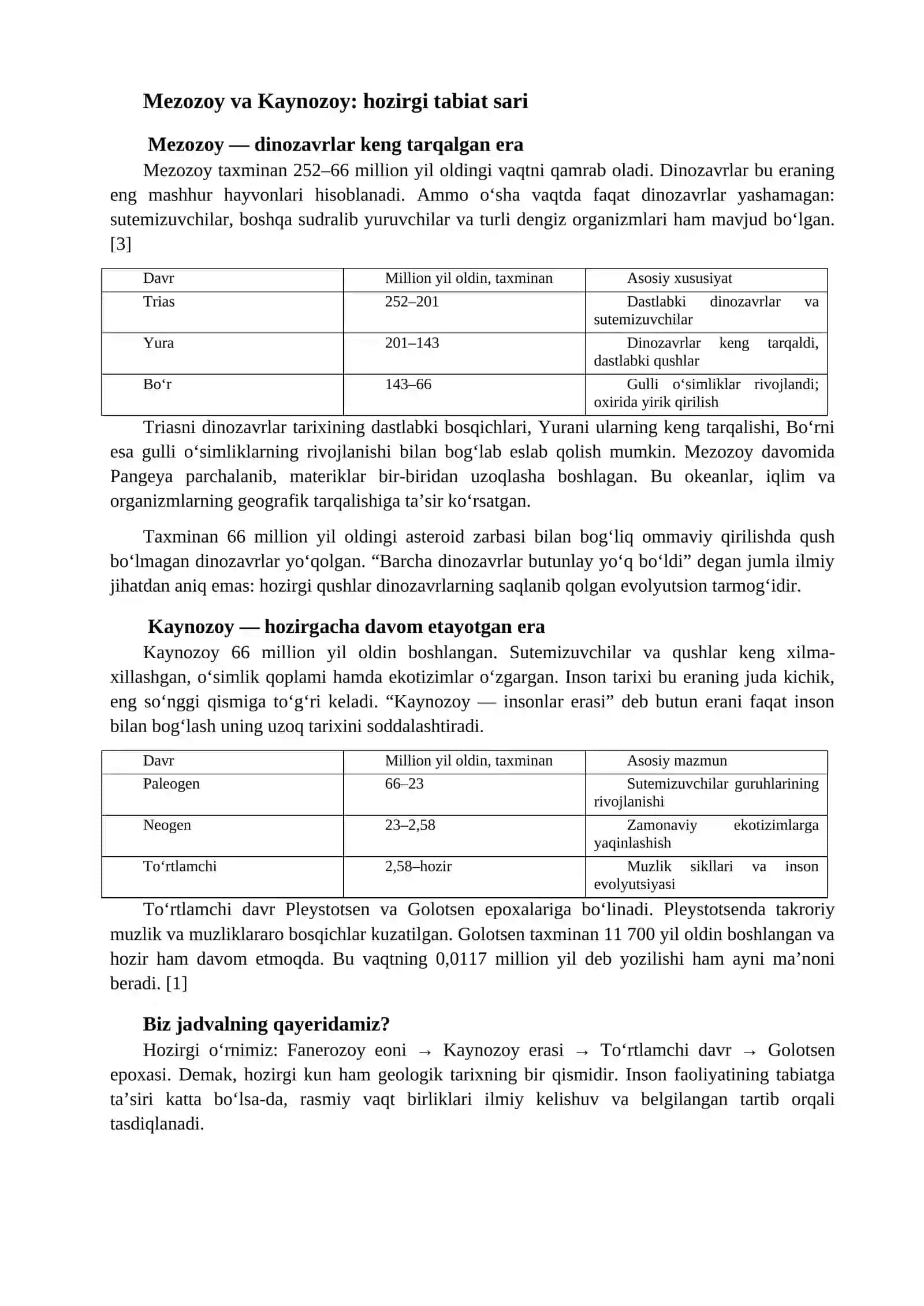Geoxronologik Jadval 4