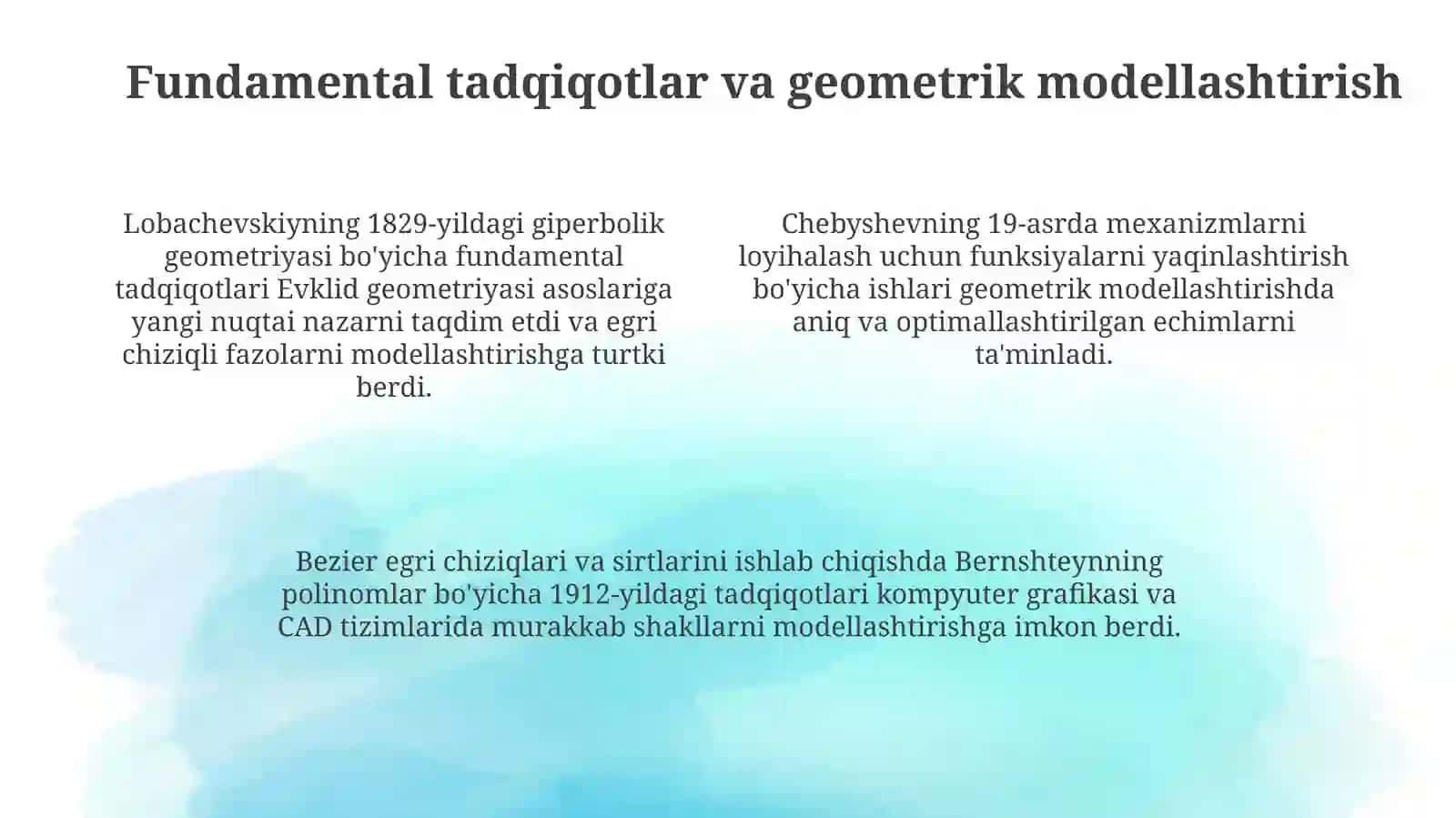 Rossiya davlatlari olimlarining grafik tasvirlash asoslariga qo'shgan hissalari 4