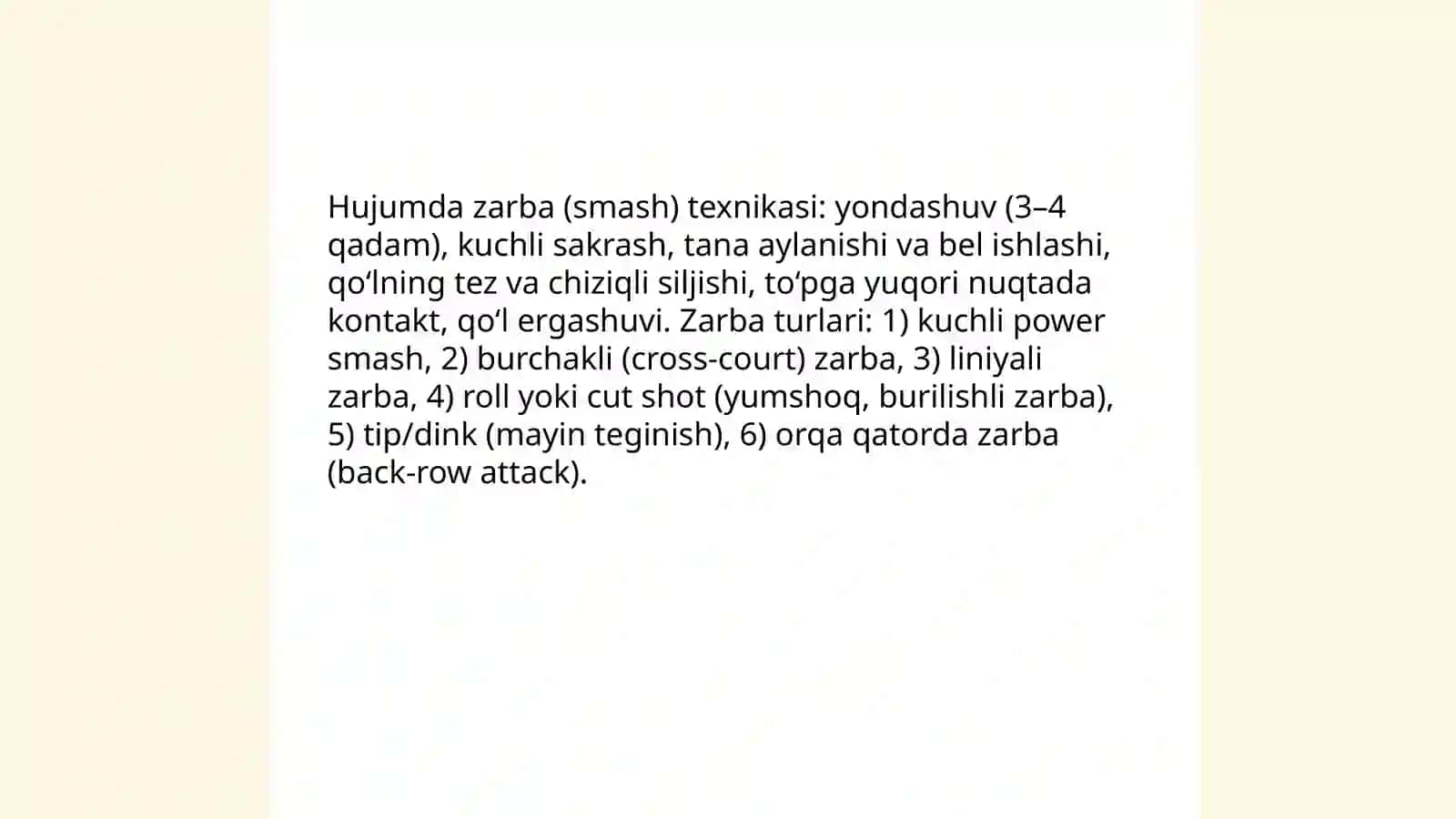 Voleybol oʻyinida hujum va himoya 4