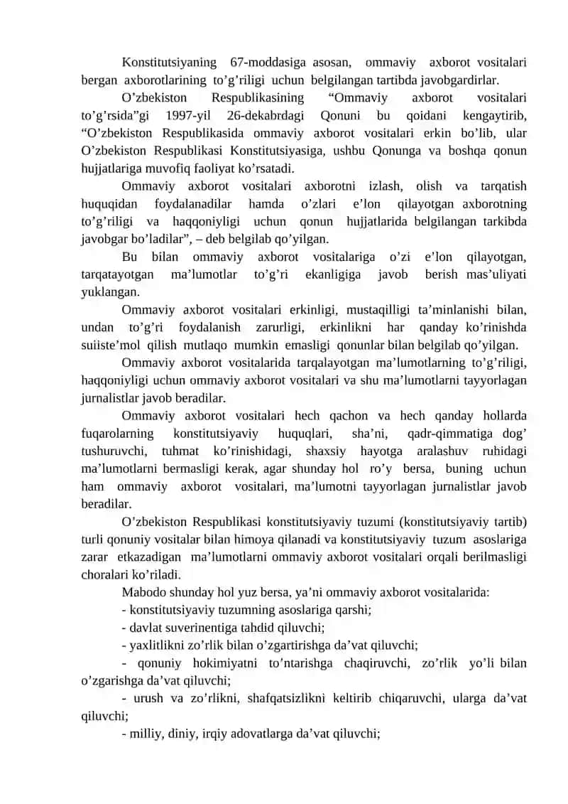 Ommaviy axborot vositalari konstitutsiyaviy asoslari 4