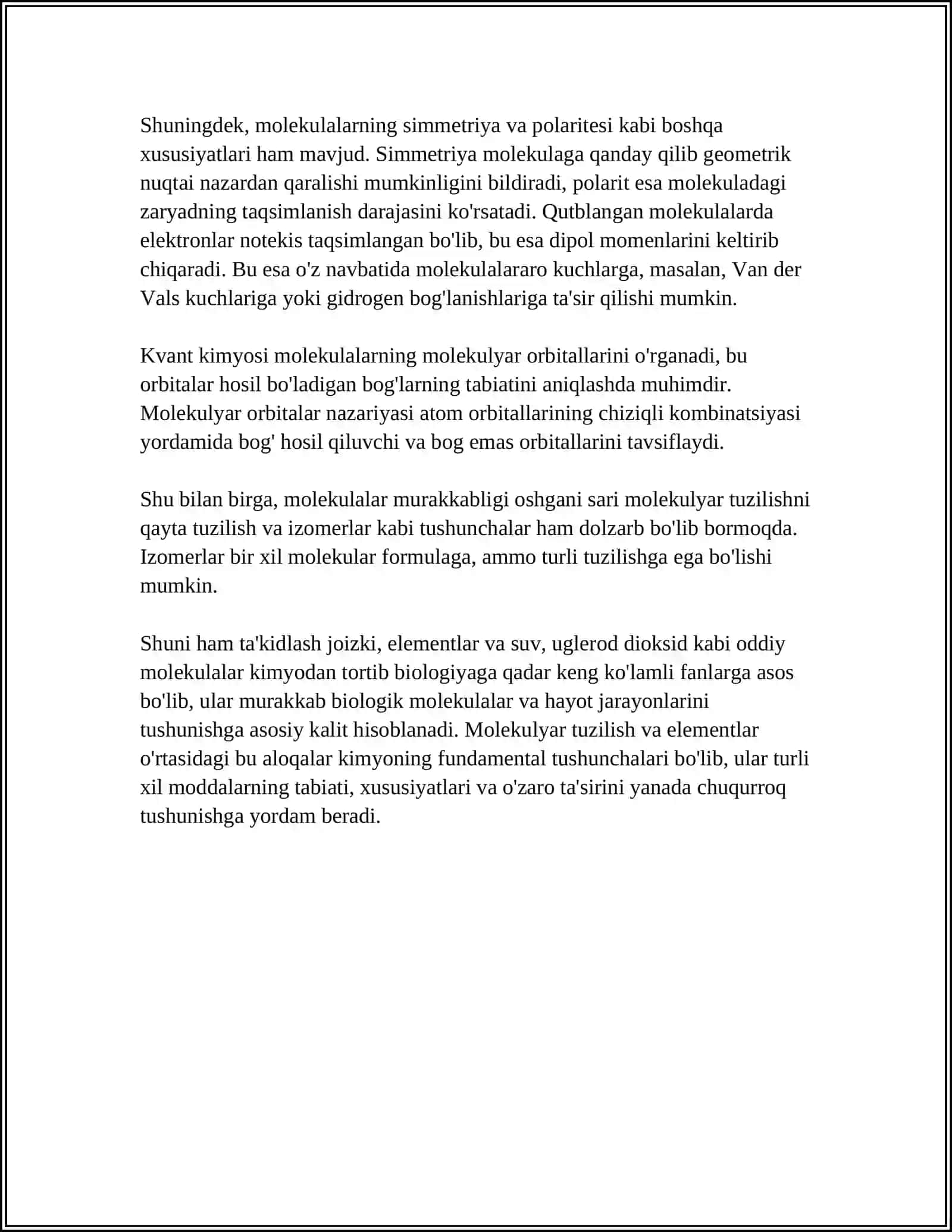 MOLEKULALAR TUZILISHI 4
