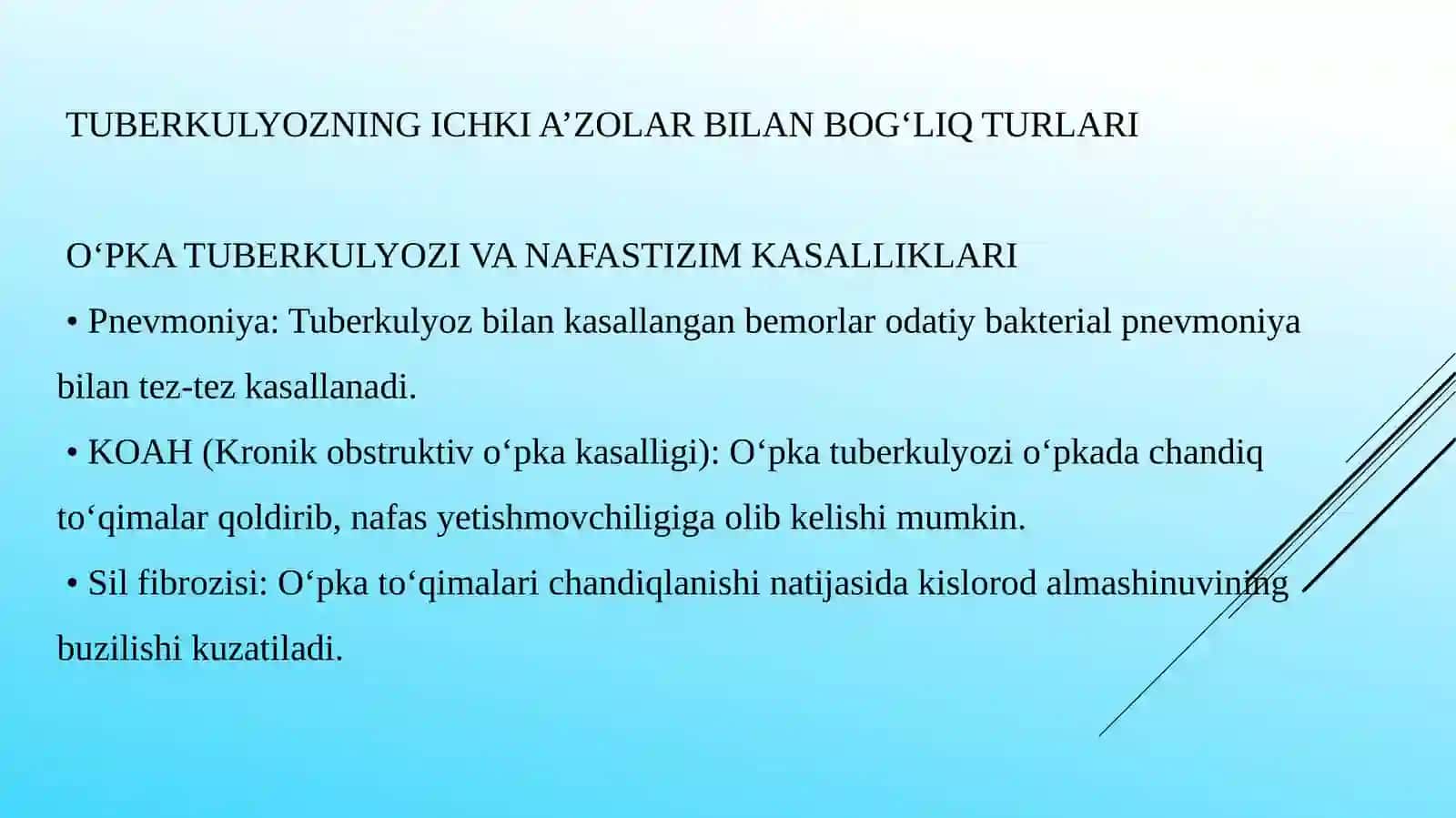Tuberkulyozning boshqa kasalliklar bilan birga kechishi 4