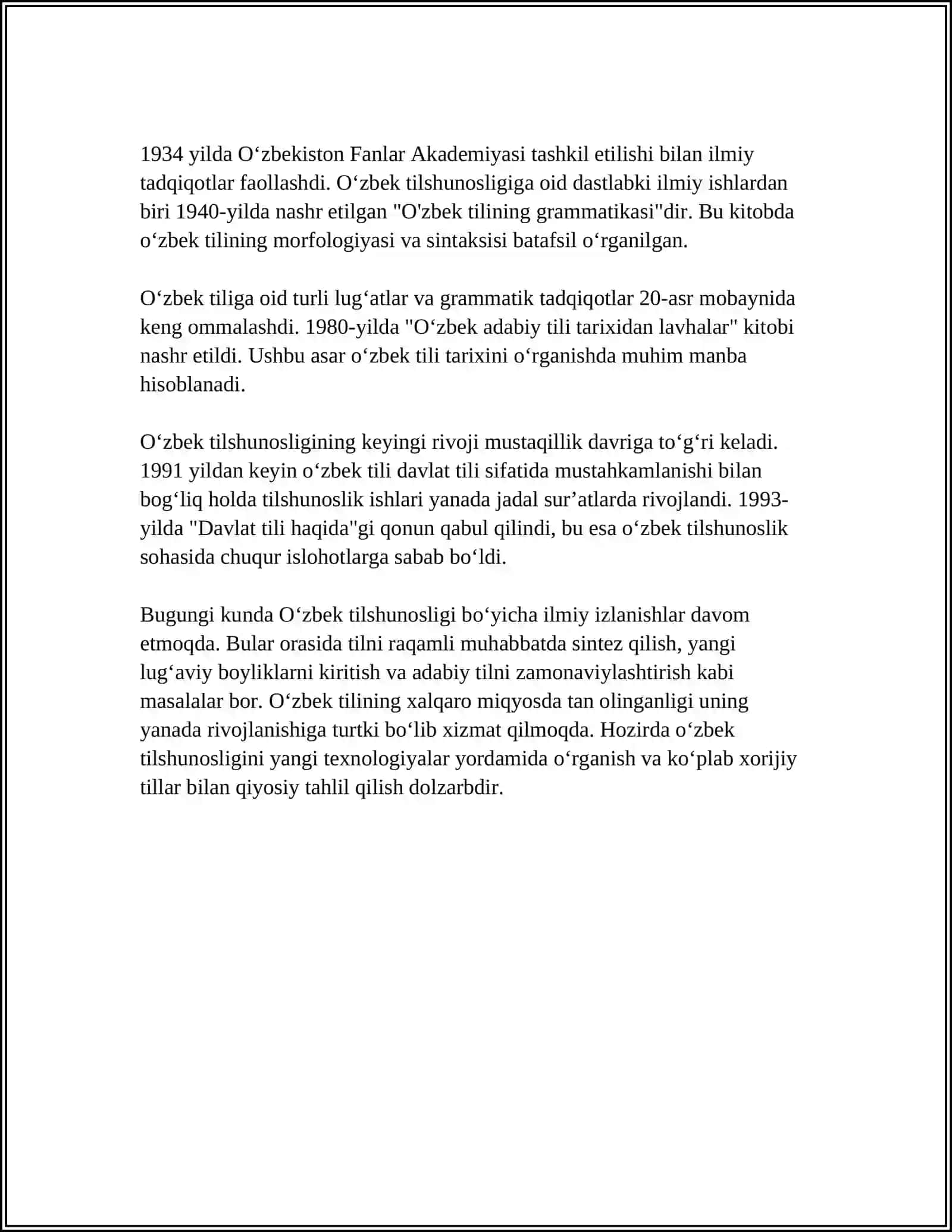 OʻZBEK TILSHUNOSLIGI VA UNING RIVOJLANISH YOʻLLARI 4