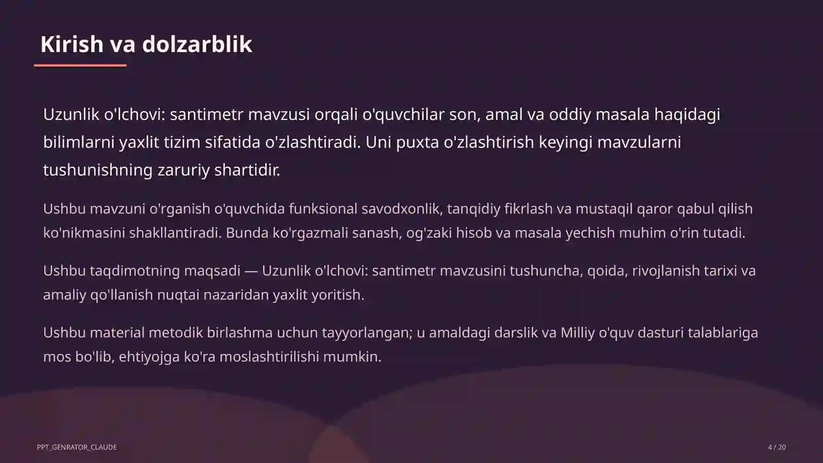 Uzunlik o'lchovi: santimetr (1-sinf) 4