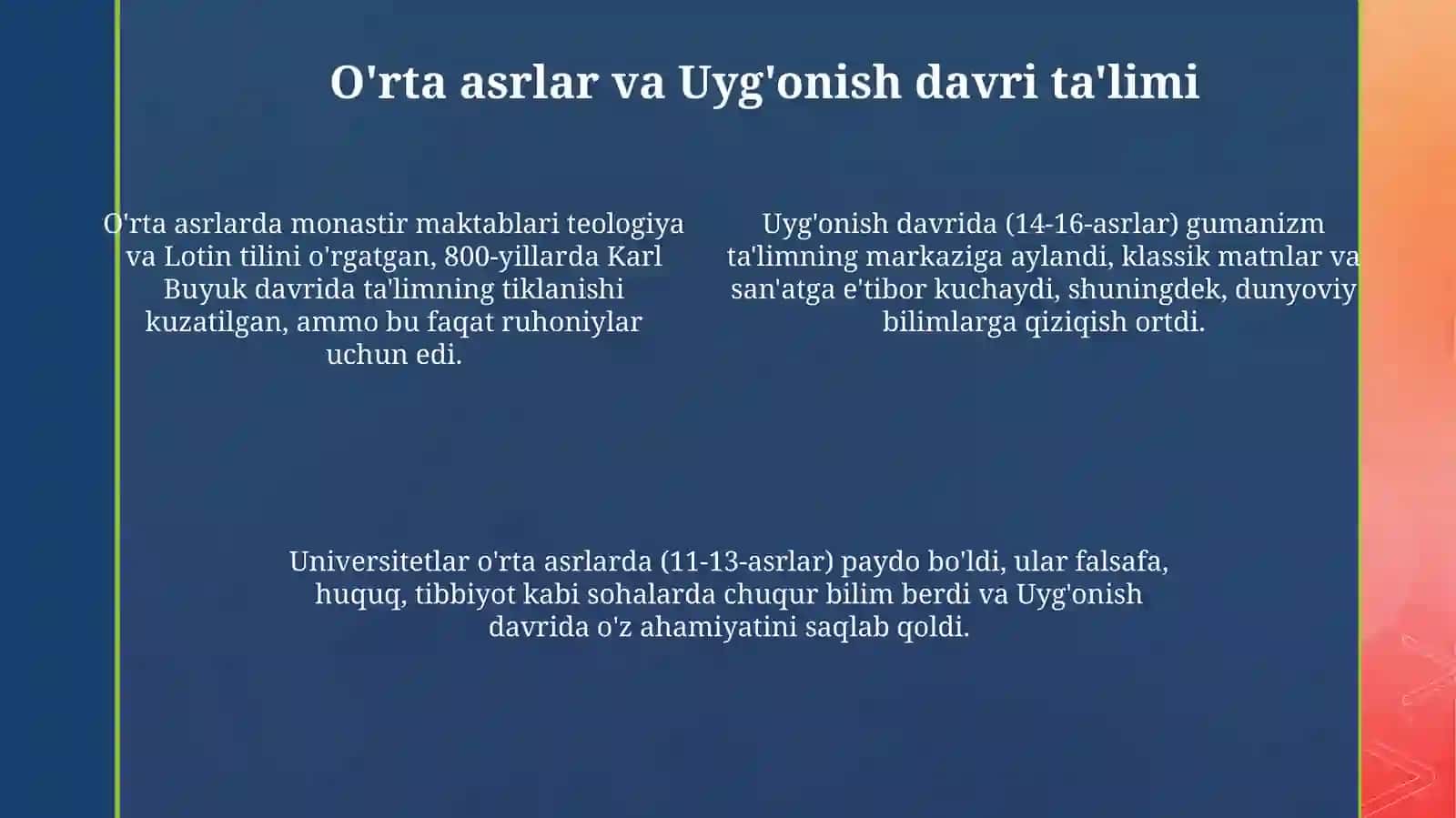 Trening rivojlanish tarixi 4