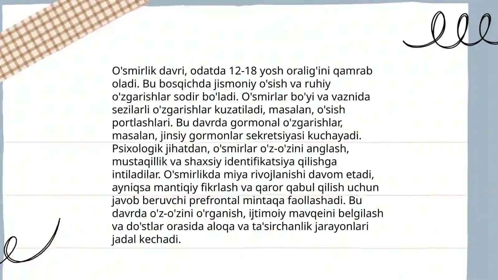 Shaxsning taraqqiyot bosqichlari hamda ularning o'ziga xos xususiyatlari 4