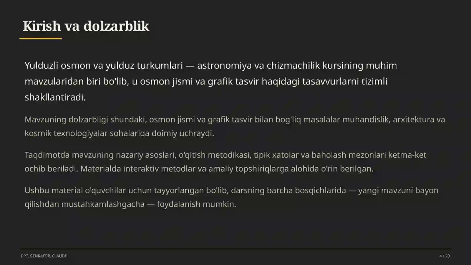 Yulduzli osmon va yulduz turkumlari (8-sinf) 4