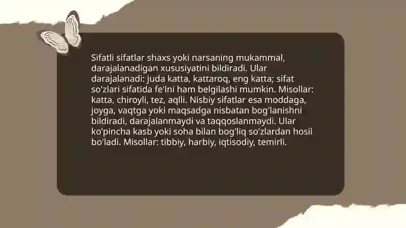 Sifat so'z turkumi 4