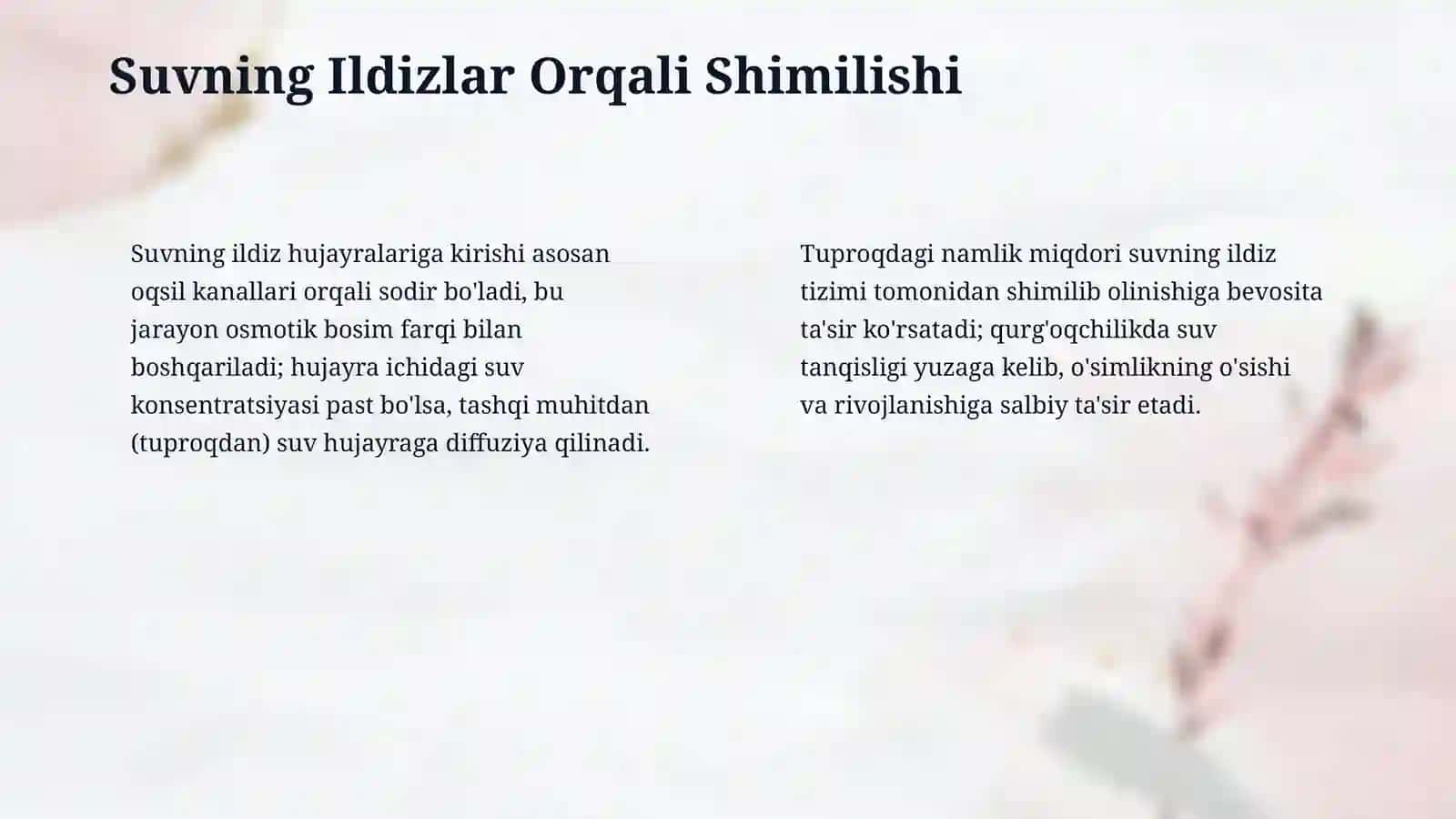 Oʻsimliklarda suv almashinuvi 4