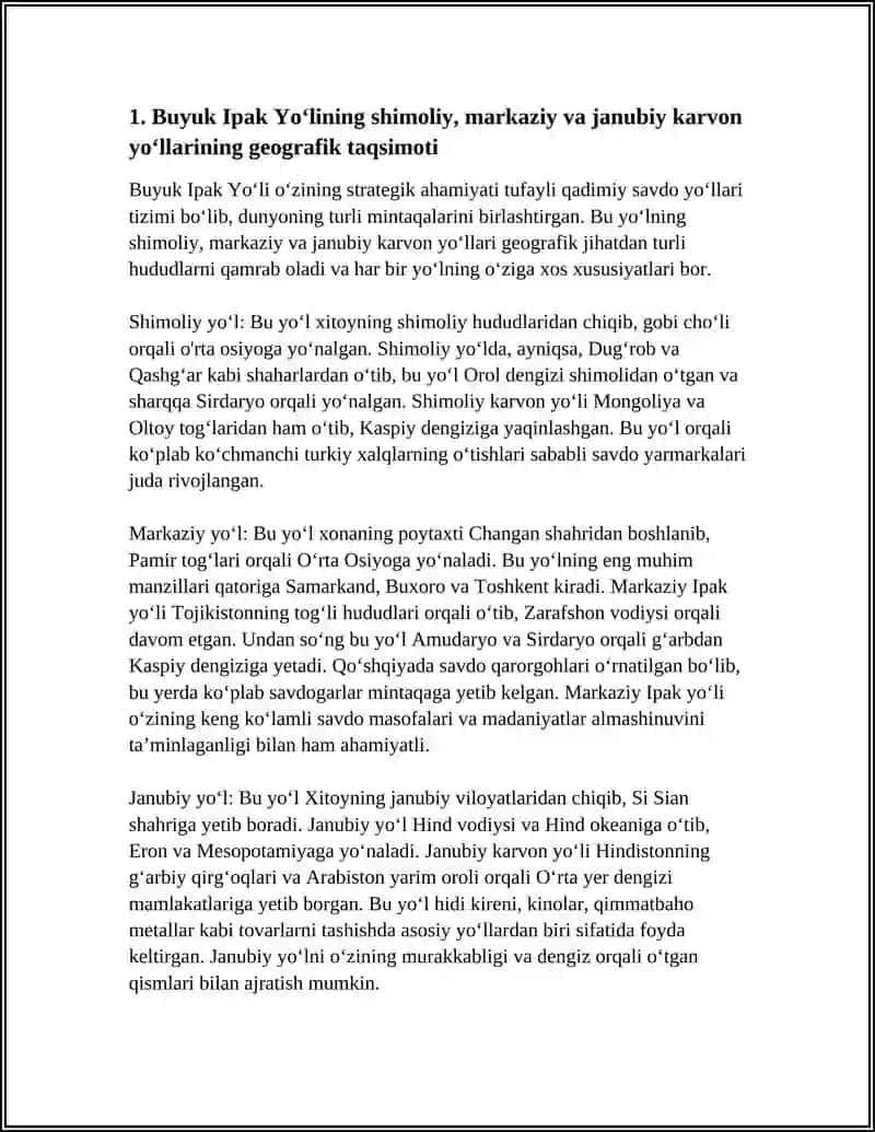 BUYUK IPAK YOʻLI GEOGRAFIYASI 4