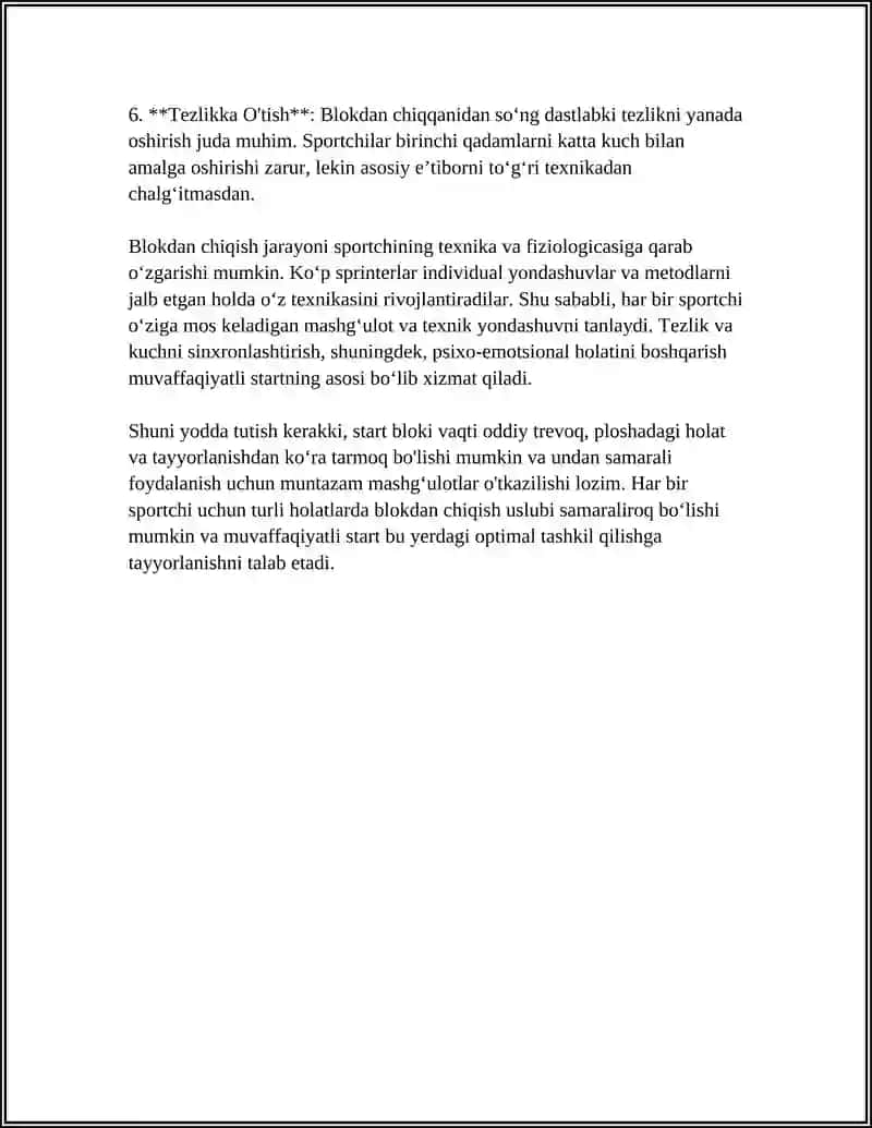 Start va blokdan chiqish texnikasi 4