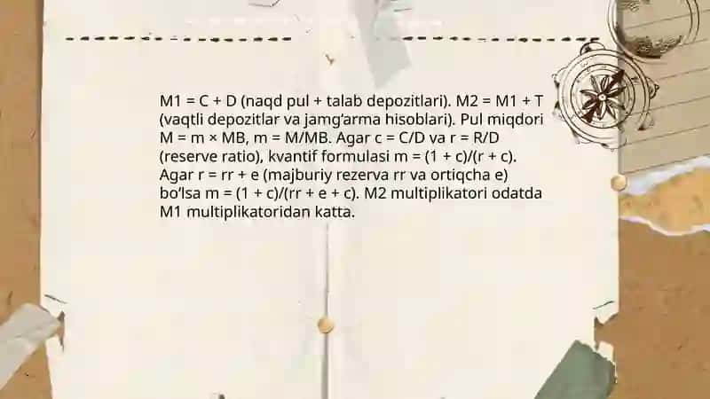 Pul bazasi va pul multiplikatori 4