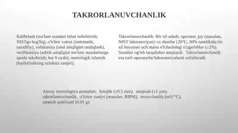 Metrologiyaning asosiy atamalari va tushunchalari 4