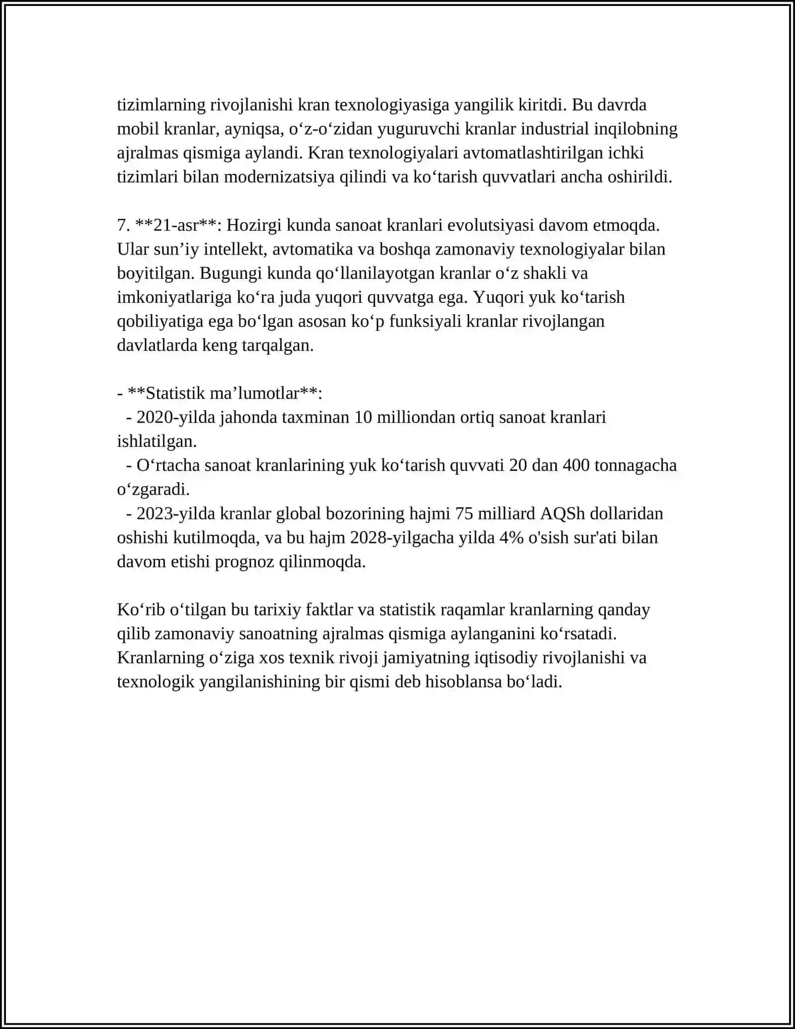 KRANLAR HAQIDA MALUMOT 4
