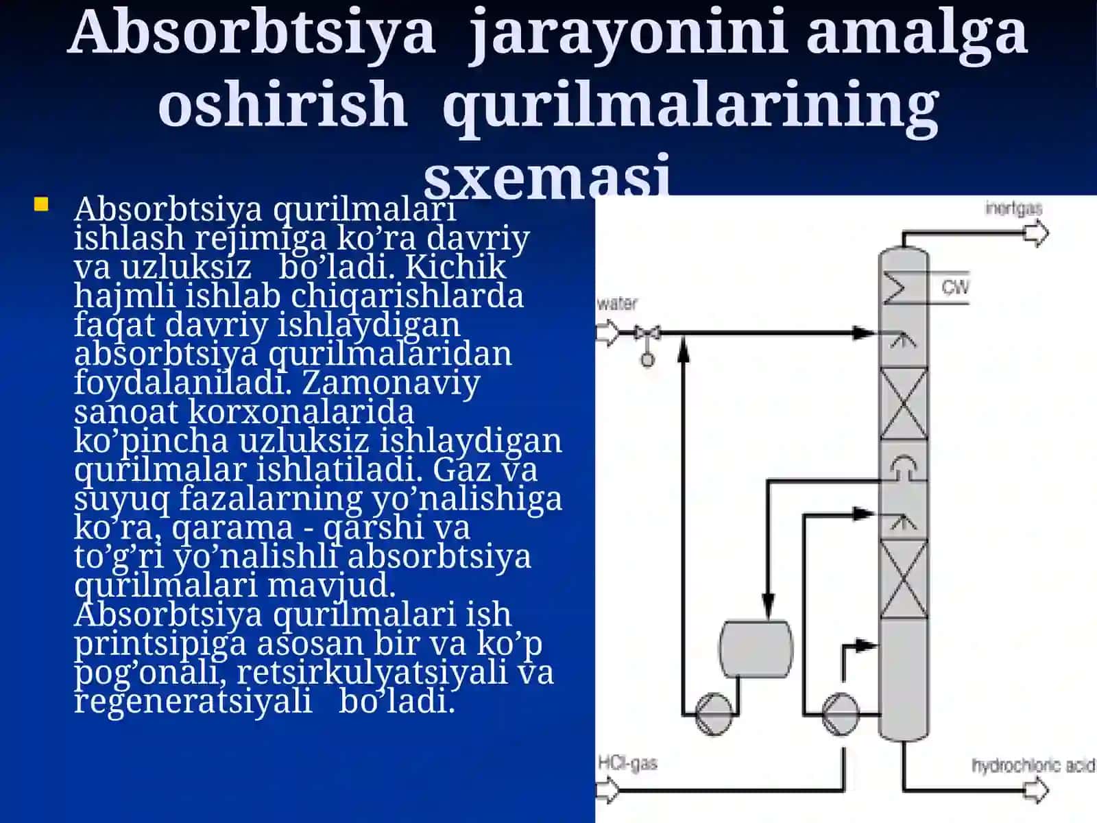 Gazlarni tozalash usullari (absorbsiya, adsorbsiya) 4