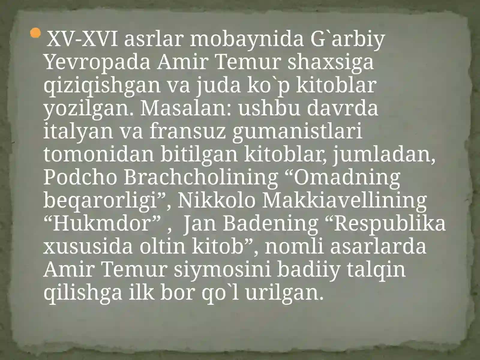 "Amir  Temur" G`arbni larzaga solgan siymo 4