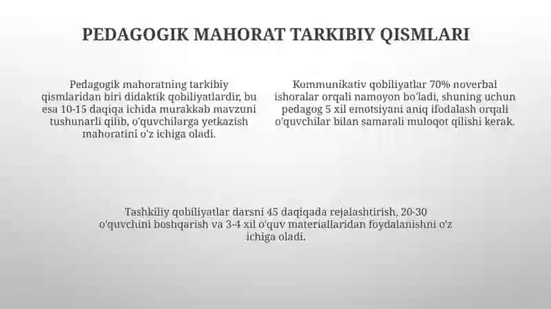 Pedagogik mahorat asoslari va uning tarkibiy qismlari 4